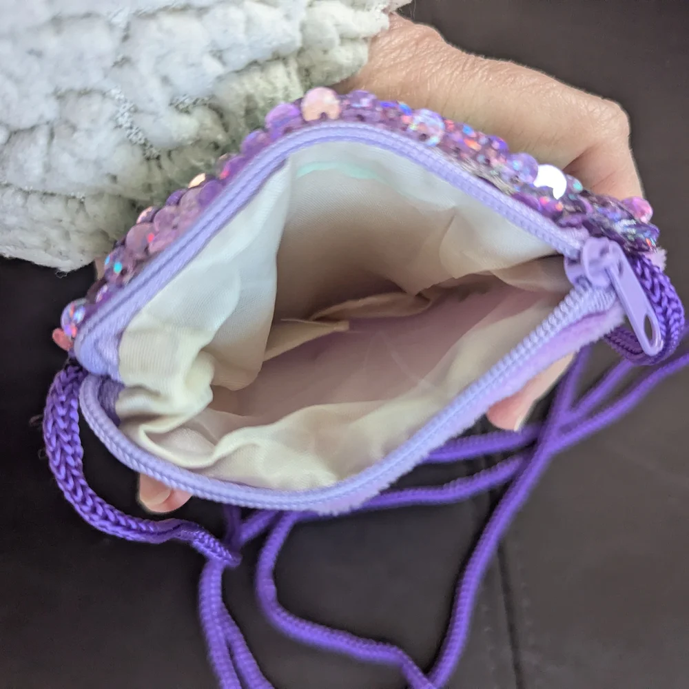 Purple Flip Sequin Mermaid Tail Mini Purse Nwot Party Going Out Little Girl's